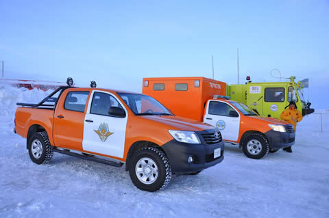 Toyota Hilux llegan a la Antártida