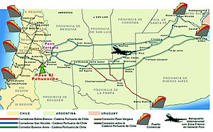 Infografía REGION® «El Sistema Pehuenche y los Corredores Bioceánicos».