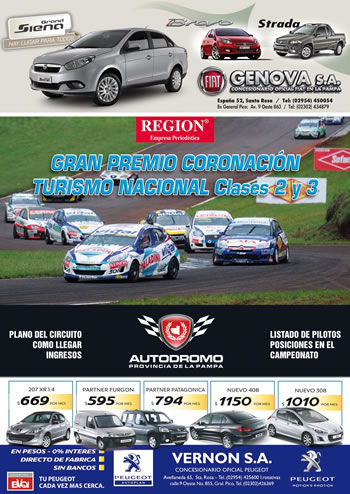 Suplemento Color Turismo Nacional en el Aut&oacute;dromo de La Pampa